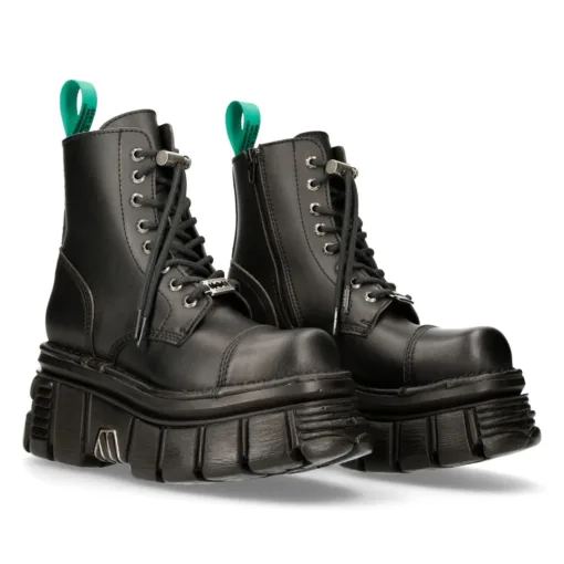 New Rock MILI083-VS2 Vegan Black Leather Platform Shoes