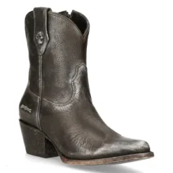 New Rock WSTM006-S1 Black Leather Cowboy Pointed Riding