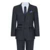 Paul Andrew Harvey Boys Navy Blue 3 Piece Tweed Suit Vintage