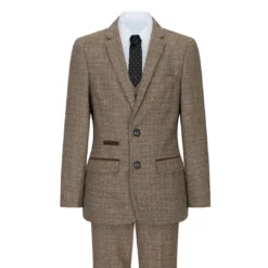 Paul Andrew Ralph Boys 3 Piece Brown Tweed Check 1920s Suit