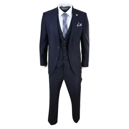 TruClothing 469 Men's 3 Piece Navy Tailored Fit Gatsby Suit