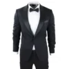 Men’s Black Wool Tuxedo Dinner Suit 1 Button Formal Classic Bond