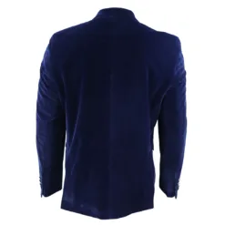 TruClothing Men's Blue Velvet Jacket Blazer Waistcoat