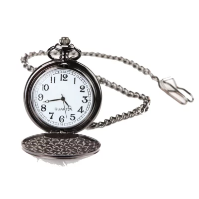 Silver Gold Rose 1920’s Classic  Pocket Watch & Chain Vintage Retro