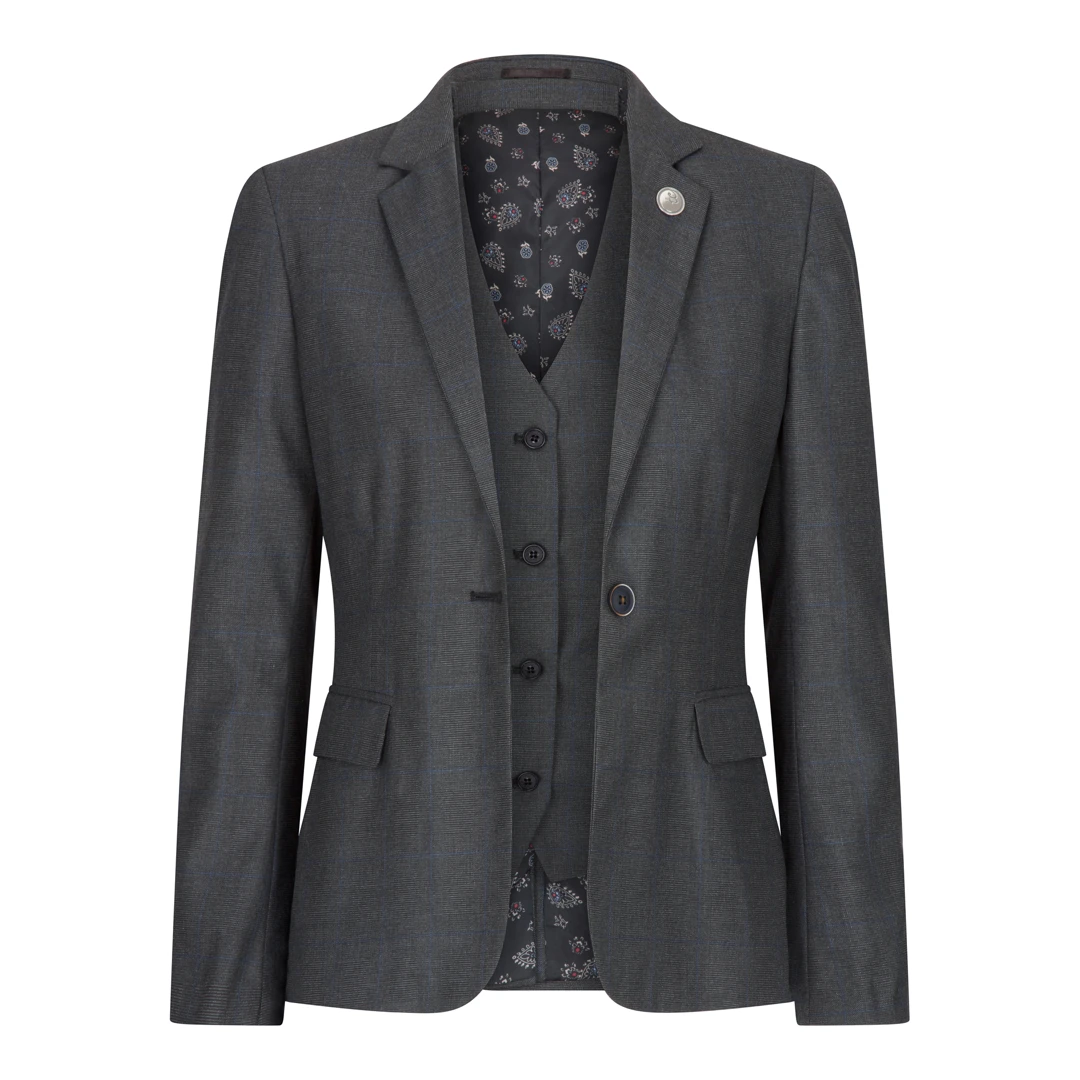 TruClothing Women's 3 Piece Grey Office Slim Fit Suit