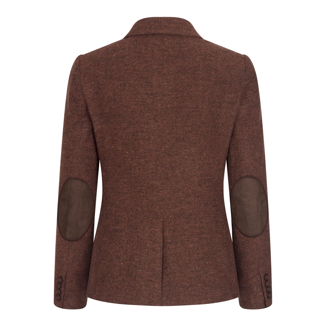TruClothing Women's Rust Brown Tweed Suit Blazer Vest Wool