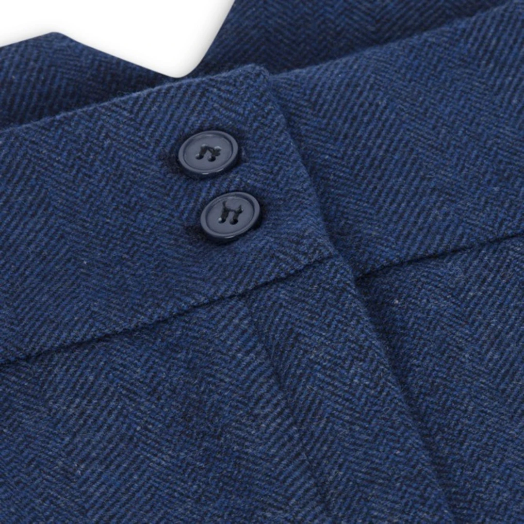TruClothing Women's Tweed Blazer Jacket Waistcoat Navy Blue