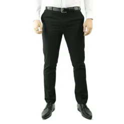 TruClothing ak-22 Men's Black Tuxedo Trousers Stripe Satin