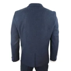 TruClothing stz21 Men's Wool Navy Tweed 3 Piece Suit