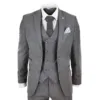 TruClothing stz34 Men's Wool Grey 3 Piece Blue Tweed Suit