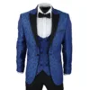 TruClothing stz60 Men's Blue Tuxedo Satin Suit