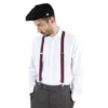 WeSuit.co Mens Check Stripe Trouser Braces Suspenders