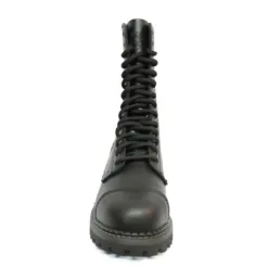 Grinders Unisex Leather Military Boots Black Herald Punk