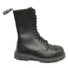 Grinders Unisex Leather Military Boots Black Herald Punk