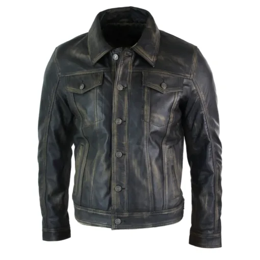 Infinity f125 Men's Vintage Retro Jeans Jacket Leather