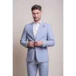 Cavani Fredrik Men's Light Blue 2 Piece Summer Suit